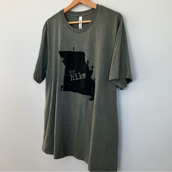 Bella+Canvas Funny "Take a Hike" Crew-Neck Tee Dark Green Top Black Design 2XL - Picture 5 of 12